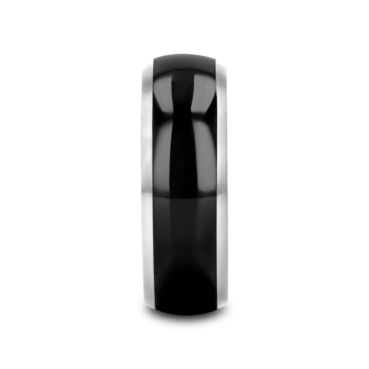 CARRERA Domed Black Ceramic and Tungsten Wedding Band - 6mm - 10mm