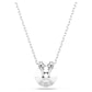 Bella V pendant Round cut, Blue, Rhodium plated
