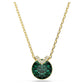 Bella V pendant Round cut, Green, Gold-tone plated