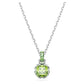 Birthstone pendant Square cut, August, Green, Rhodium plated