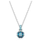 Birthstone pendant Square cut, December, Blue, Rhodium plated