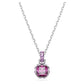 Birthstone pendant Square cut, February, Purple, Rhodium plated