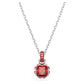 Birthstone pendant Square cut, July, Red, Rhodium plated
