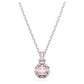 Birthstone pendant Square cut, June, Pink, Rhodium plated