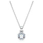 Birthstone pendant Square cut, March, Blue, Rhodium plated