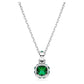Birthstone pendant Square cut, May, Green, Rhodium plated