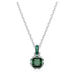Birthstone pendant Square cut, May, Green, Rhodium plated