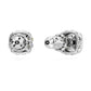 Birthstone stud earrings Square cut, April, White, Rhodium plated