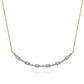 Gabriel & Co. 14K Yellow Gold Curved Bujukan Bar Diamond Necklace 1/3CTW