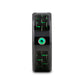 HADAR Black Ceramic Ring with Black and Green Carbon Fiber and Green Emerald Setting - 8mm