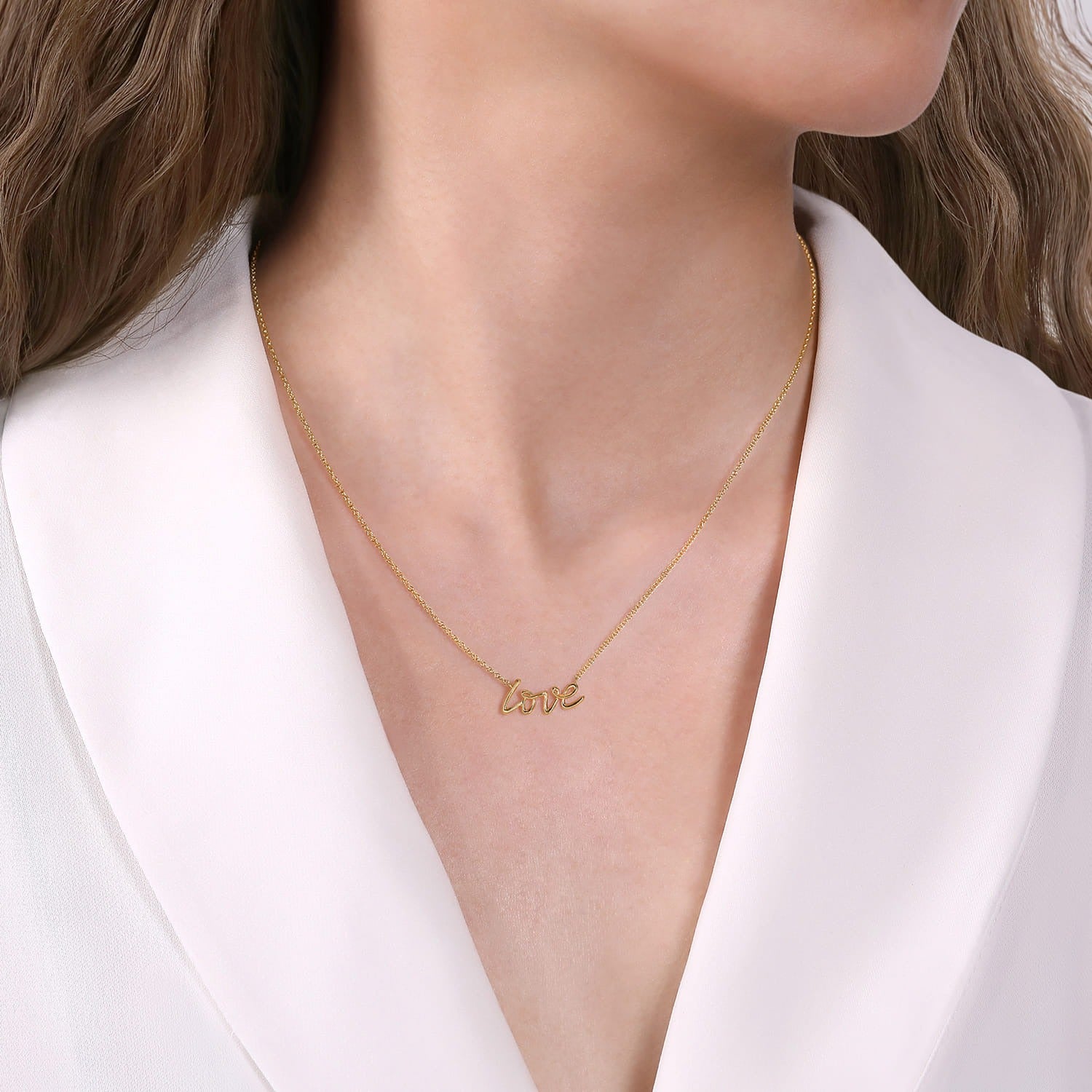 Gabriel & Co. 14K Yellow Gold Love Necklace