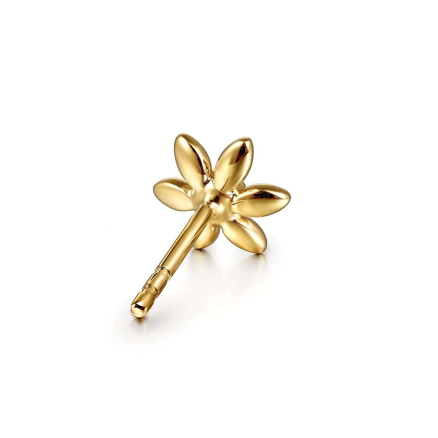 Gabriel & Co. Floral - 14K Yellow Gold White Sapphire Floral Stud Earrings .11CTW