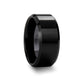 CITAR Polished Finish Black Ceramic Ring with Beveled Edges - 10mm