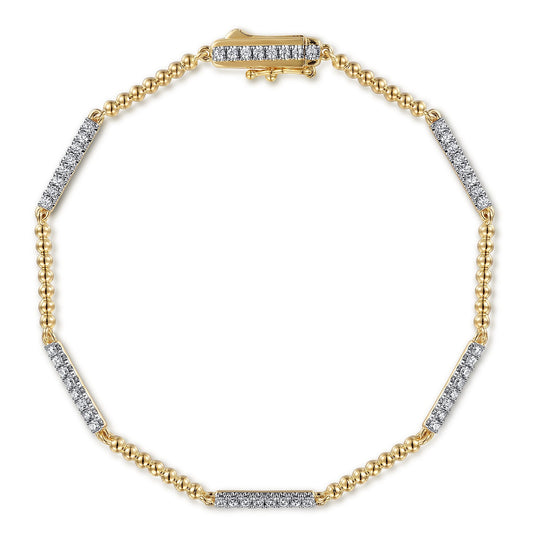 Gabriel & Co. 14K Yellow Gold Bujukan Diamond Tennis Bracelet .52CTW