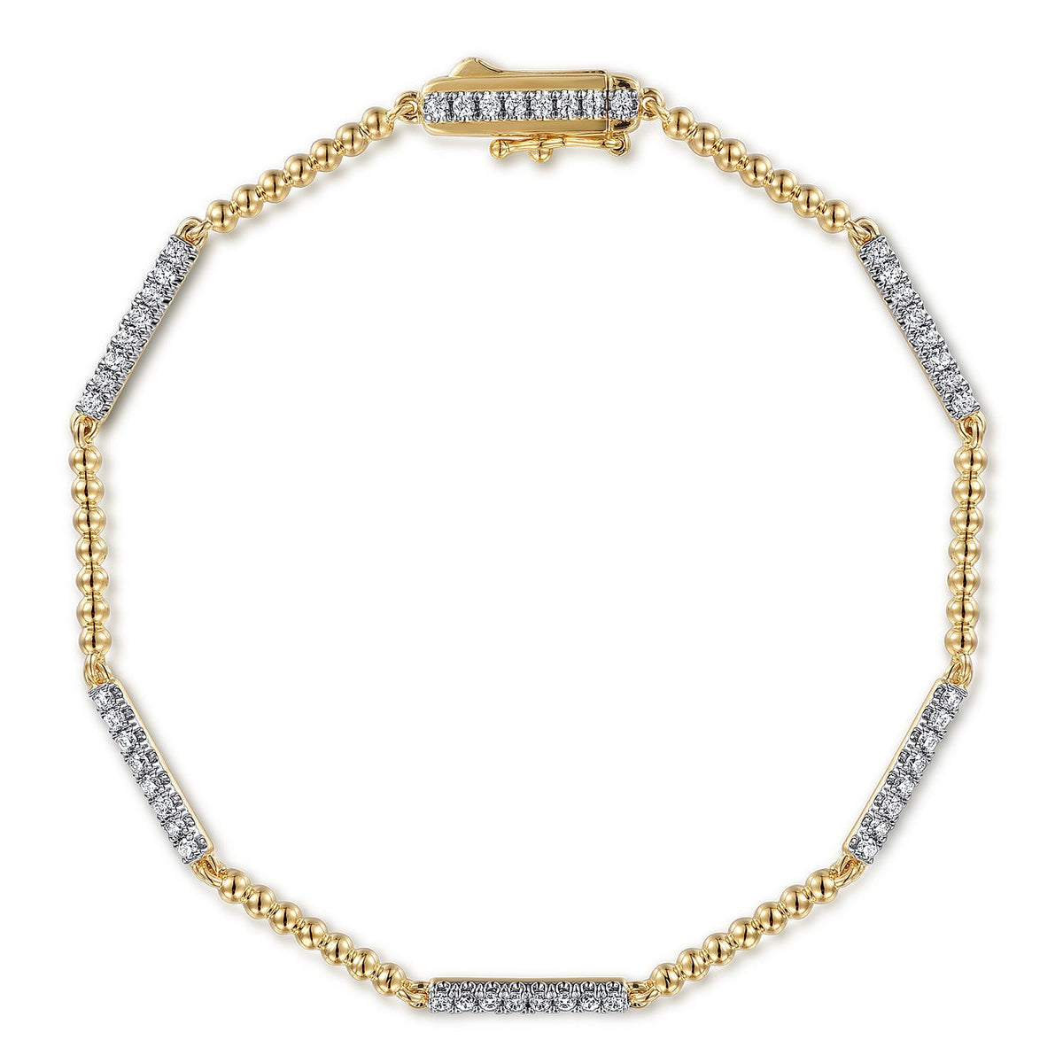 Gabriel & Co. 14K Yellow Gold Bujukan Diamond Tennis Bracelet .52CTW