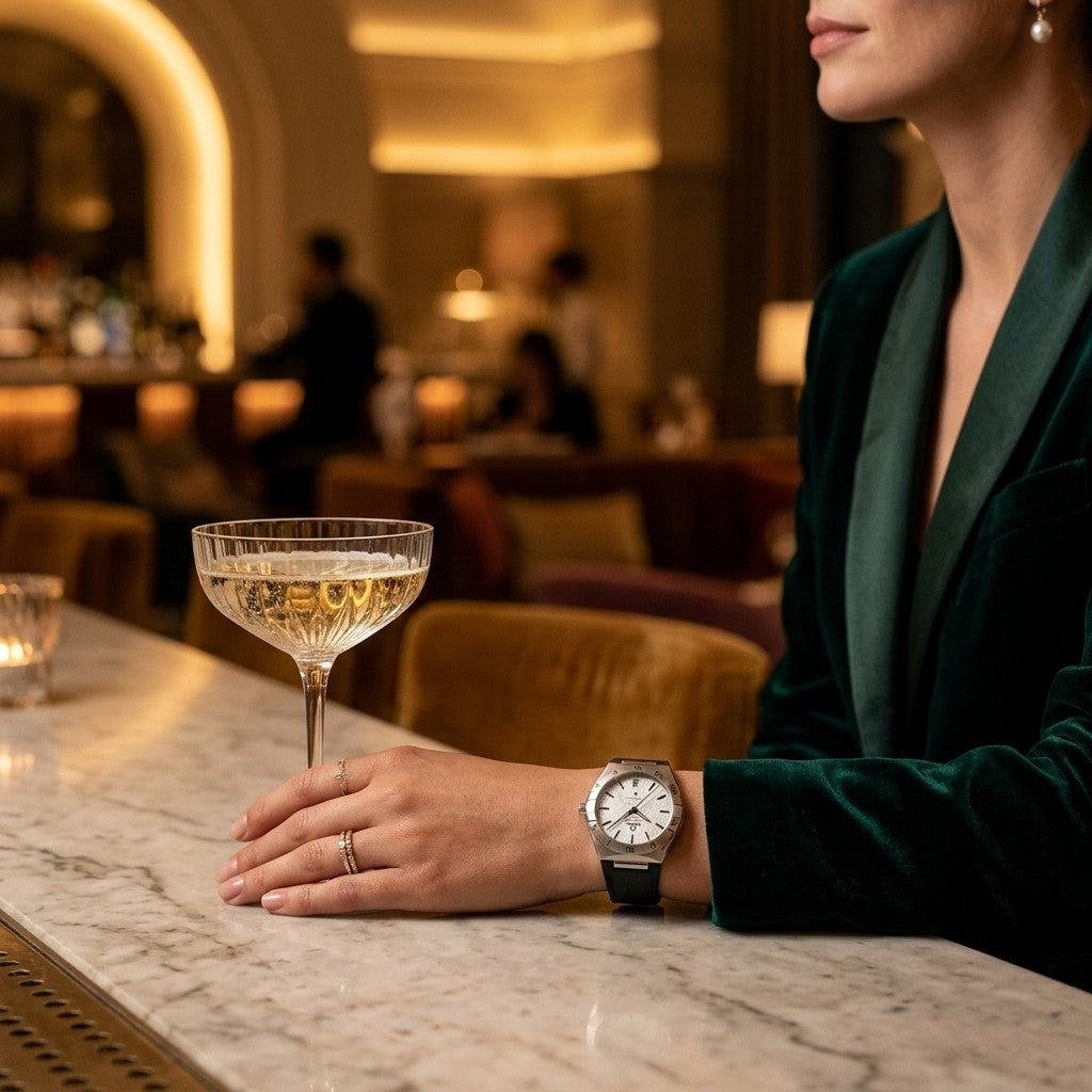 Omega Constellation 41 mm — Steel on Rubber Strap — lifestyle