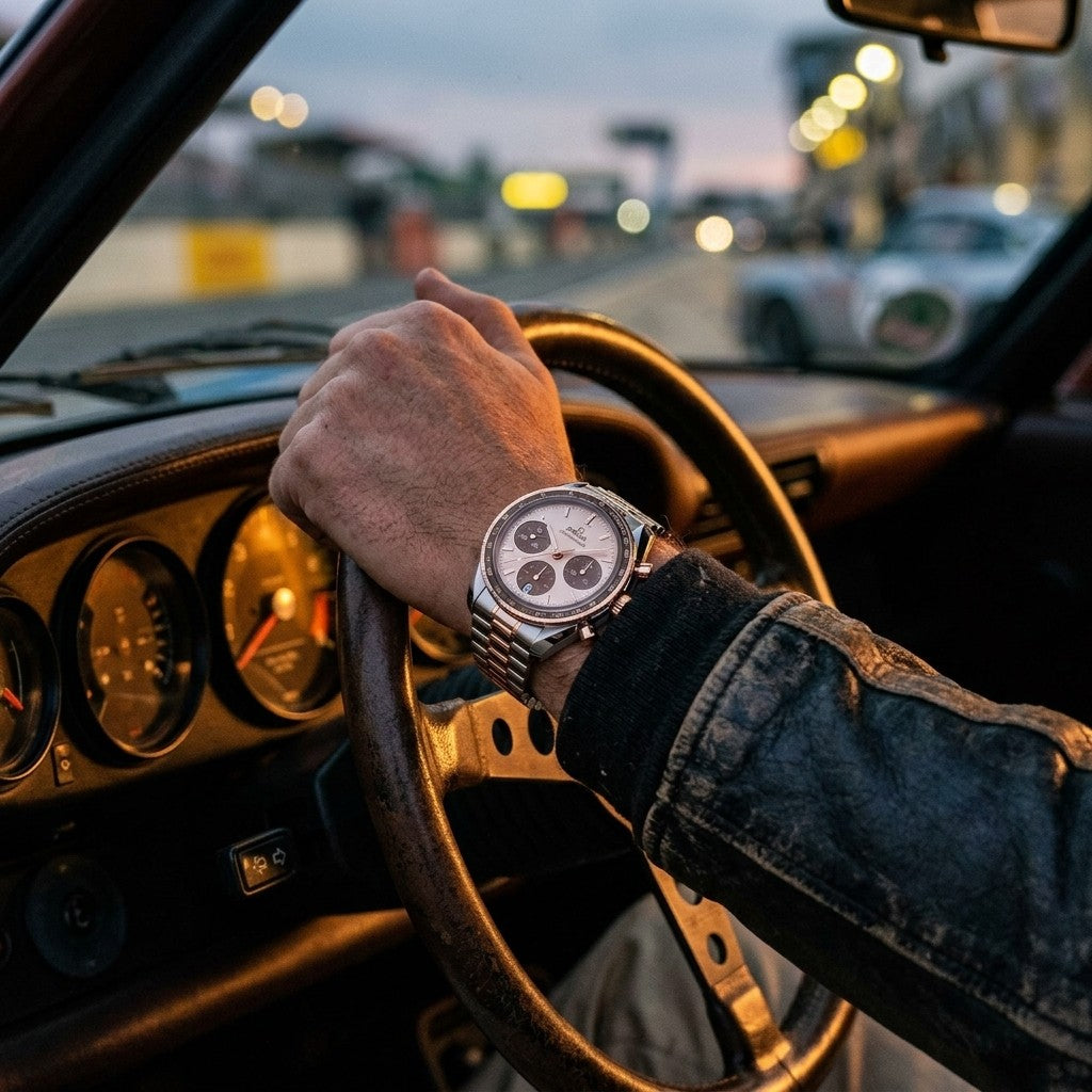 Omega Speedmaster 38 38 mm — Steel - Sedna™ Gold on Steel - Sedna™ Gold - 324.20.38.50.02.0 — lifestyle