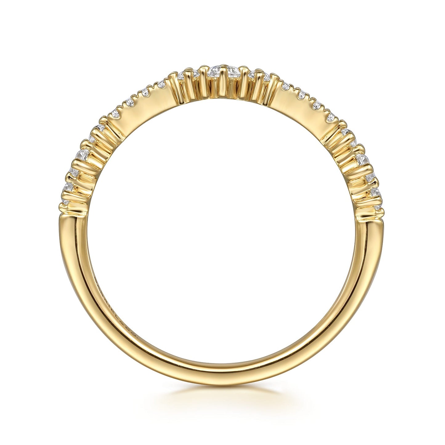 14K Yellow Gold Diamond Ladies Ring .25Ctw Stackable Gabriel