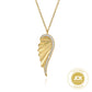 Gabriel & Co. 14K Yellow Gold Diamond Cut Wing Shape Pendant Necklace .16CTW