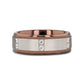BEOWULF Raised Center Brushed Espresso Tungsten Carbide Wedding Band with Channel-Set Diamonds - 8mm