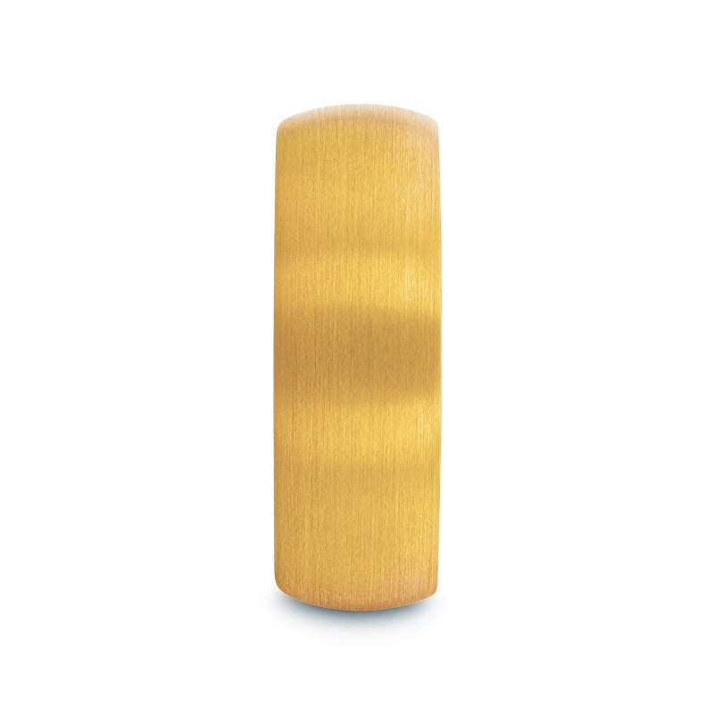 MILLER Gold Plated Tungsten Domed Ring with Brushed Finish - 8mm