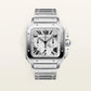 Cartier Santos watch, large model, Manufacture chronograph mechanical movement with automatic winding WSSA0083