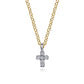 Gabriel & Co. 14K Yellow and White Gold Diamond Cross Pendant Necklace .03CTW