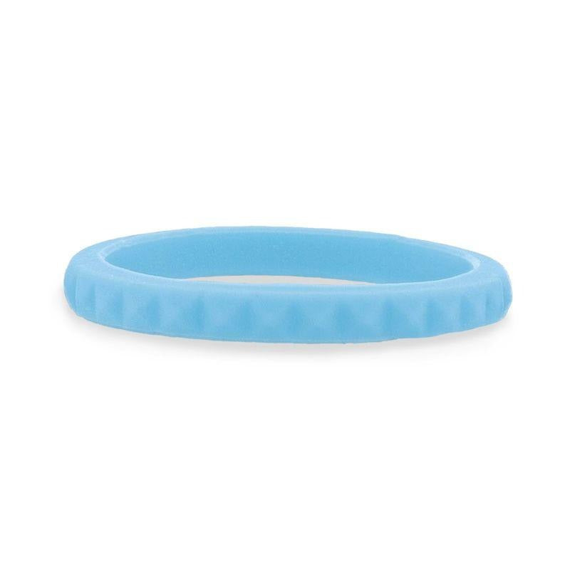 LUKA Stackable Faceted Silicone Ring for Women Light Blue Comfort Fit Hypoallergenic Thorsten - 2mm