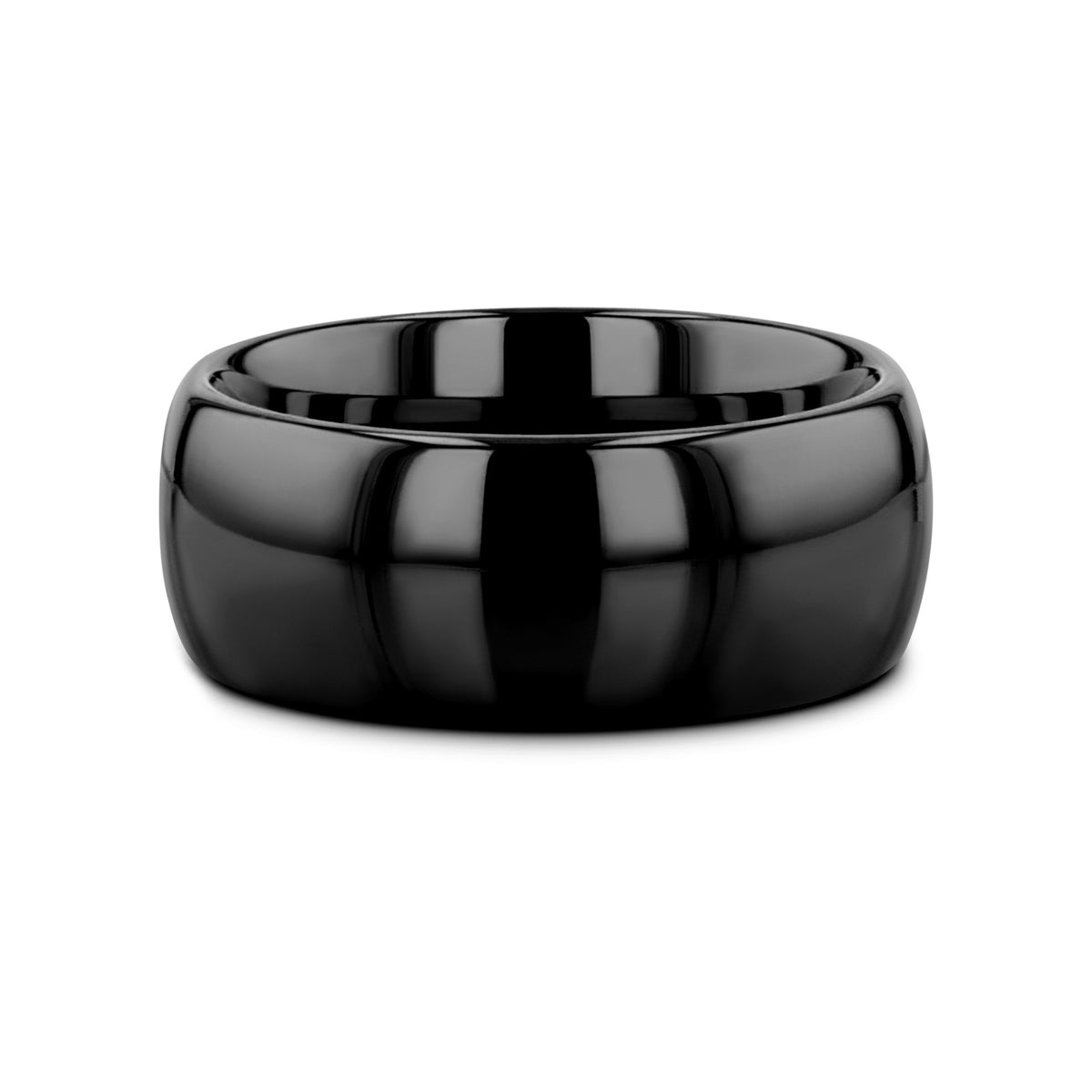 RAVEN Domed Black Tungsten Wedding Band - 2mm - 12mm - 8mm