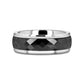 HICKOK Polished Diamond Faceted Black Ceramic Spinner Ring with Beveled Edges - 8mm