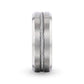 ALBERT Steel Cable Inlaid Brushed Center Titanium Men's Wedding Band With Beveled Polished Edges - 8mm
