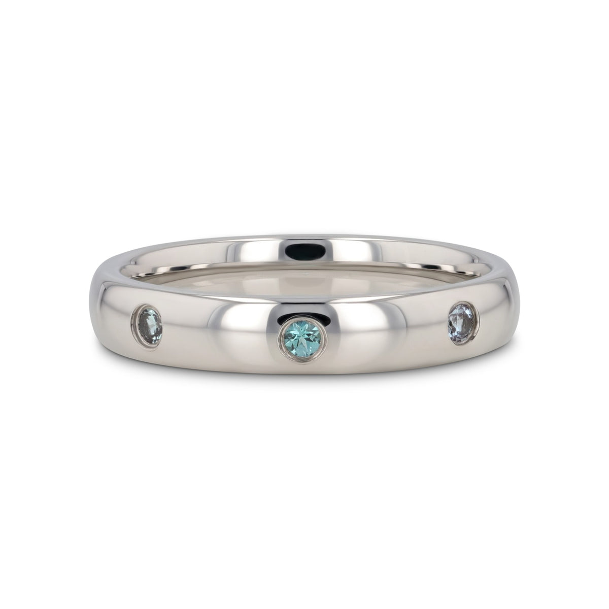 ALEX Polished Domed Tungsten Carbide Ring with Alexandrite Setting - 4mm