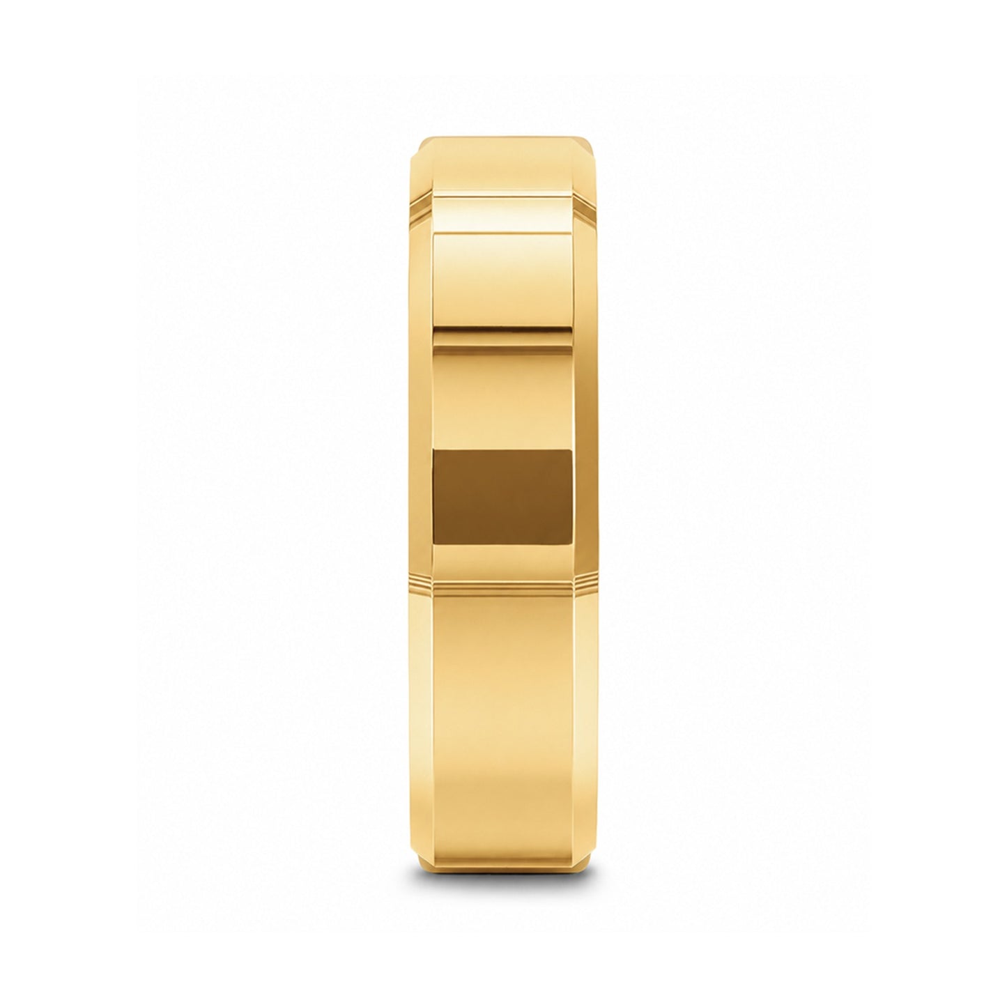 RHODES Gold-Plated Beveled Tungsten Carbide Ring - 4mm - 8mm