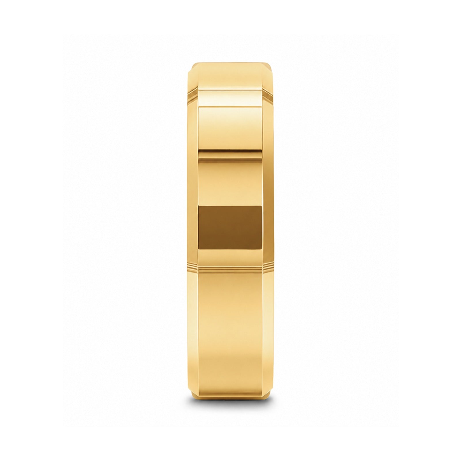 RHODES Gold-Plated Beveled Tungsten Carbide Ring - 4mm - 8mm