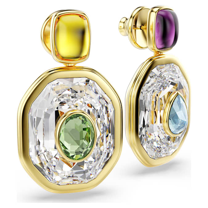 Octagon Drop Design Chroma drop earrings Asymmetrical design, Octagon cut, Multicolored, G ...