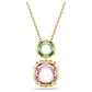 Chroma pendant Cushion cut, Multicolored, Gold-tone plated