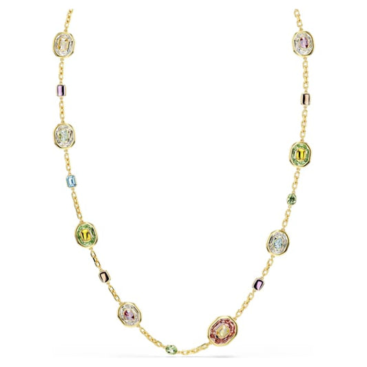 Chroma strandage Octagon cut, Multicolored, Gold-tone plated