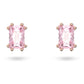 Chroma stud earrings Cushion cut, Pink, Rose gold-tone plated