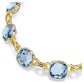 Chroma Tennis necklace Cushion cut, Multicolored, Gold-tone plated