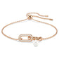 Constella bracelet Crystal pearl, Round cut, White, Rose gold-tone plated