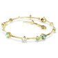 Constella bracelet Mixed cuts, Green, Gold-tone plated