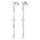 Constella drop earrings Crystal pearl, Round cuts, White, Rhodium plated