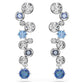 Constella drop earrings Mixed cuts, Blue, Rhodium plated