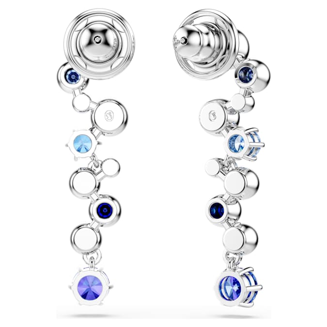 Constella drop earrings Mixed cuts, Blue, Rhodium plated
