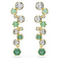 Constella drop earrings Mixed cuts, Green, Gold-tone plated