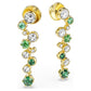 Constella drop earrings Mixed cuts, Green, Gold-tone plated