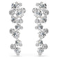 Constella drop earrings Mixed cuts, White, Rhodium plated