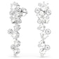 Constella drop earrings Mixed cuts, White, Rhodium plated