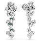 Constella drop earrings Mixed cuts, White, Rhodium plated