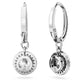 Constella drop earrings Round cut, Pavé, White, Rhodium plated
